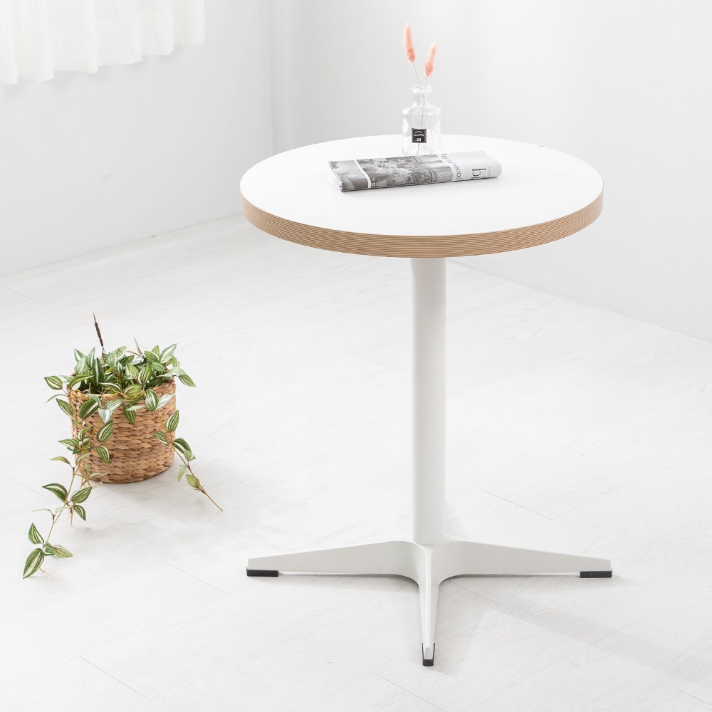 화이트 자작엣지 36T 원형 로켓 크로스 식탁 테이블, 선택:실버다리 115,000원