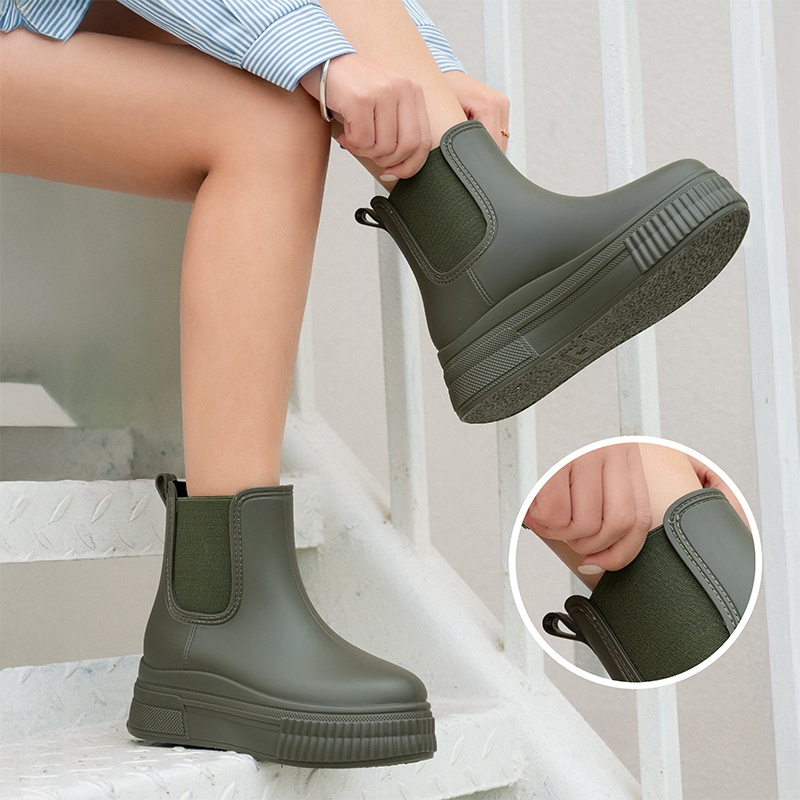 미노스토리 통굽 여성 패션 숏 방수 첼시 레인부츠 장화 4CM 21,300원