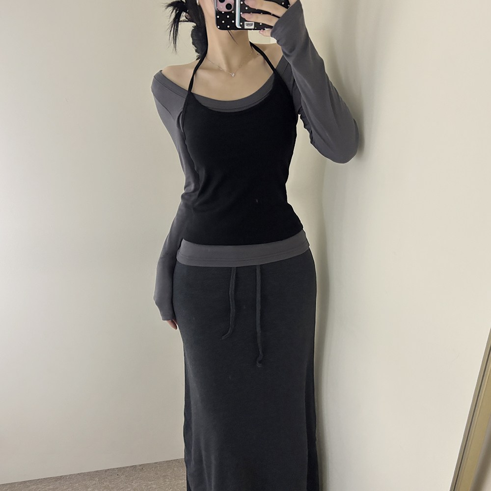 VANANA2 국내생산 홀터넥 긴팔티 레이어드세트 24,770원