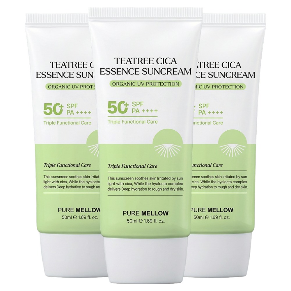 퓨어멜로우 티트리 시카 에센스 선크림 SPF50+ PA++++, 3개, 50ml 14,900원