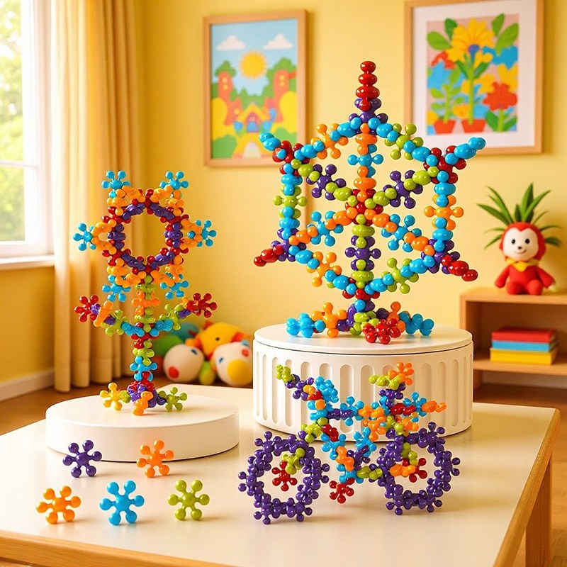 어린이 눈송이 블록 조립 장난감 440PCS 3D 입체 만들기 세트 KMH-20, 1개, 혼합색상 34,400원