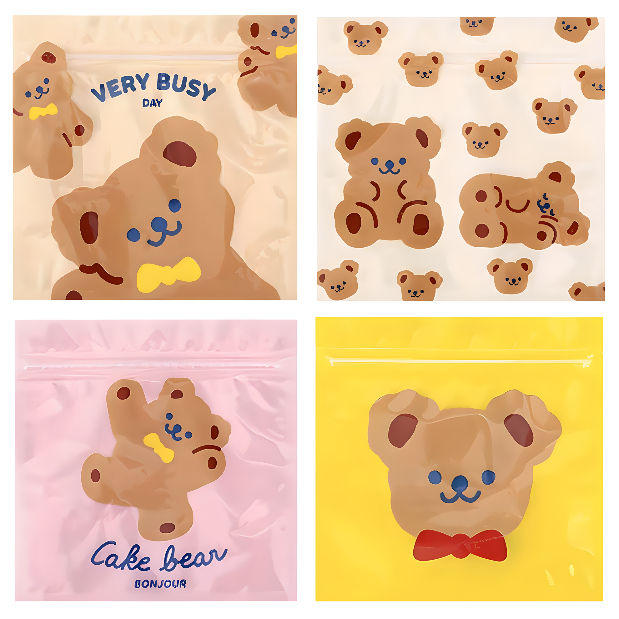미미파티 귀여운 곰돌이 다용도 지퍼백 포장 봉투세트 40p 6,700원