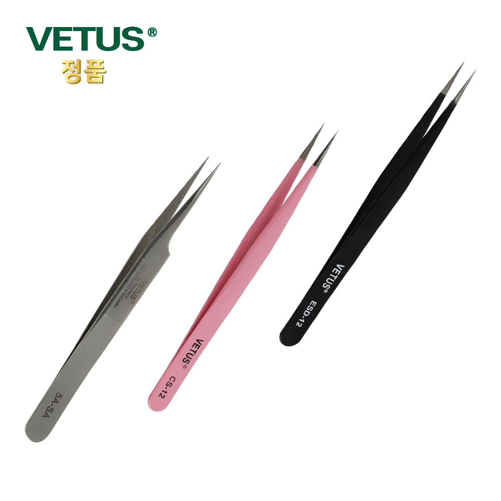 VETUS 비투스 핀셋 속눈썹 연장 네일아트 다용도 족집게 14종 시리즈, 실버 ST-12, 1개 4,500원