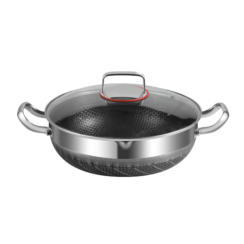 사이텅 316 스테인리스강 5층 강철 붙지 않는 냄비 깊이 대용량 전자레인지 가스레인지 범용, 1개, 내외면 양면 벌집 본색 + 찜통, 26cm 56,600원