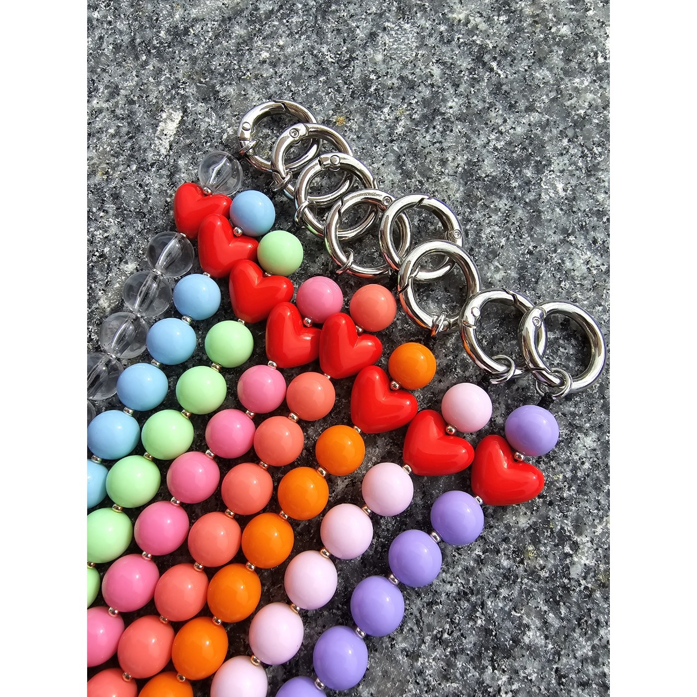 [핸드메이드]캔디팝 하트 아크릴 실버스트랩 13,100원