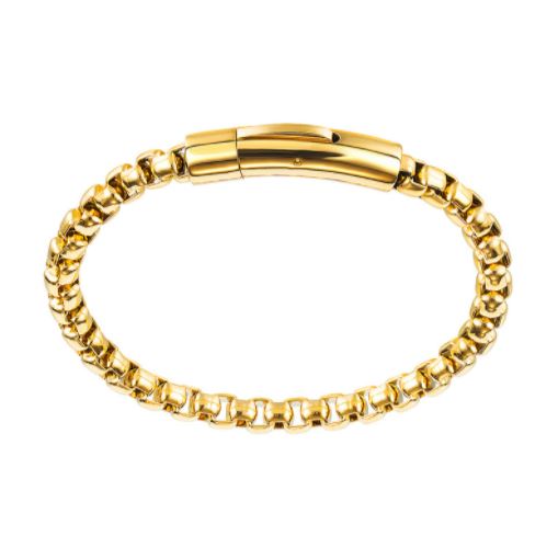 레트로 볼드 골드 스틸 남성 팔찌 26,460원