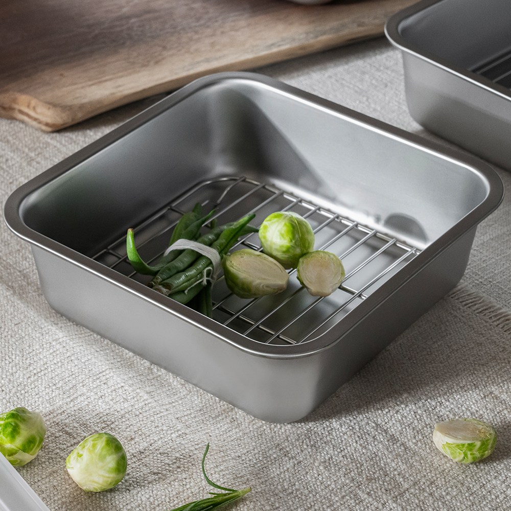 알텐바흐 스텐 밧드 정사각 특대 XL 27.5cm (채반+뚜껑포함), 1개, 단품 44,000원