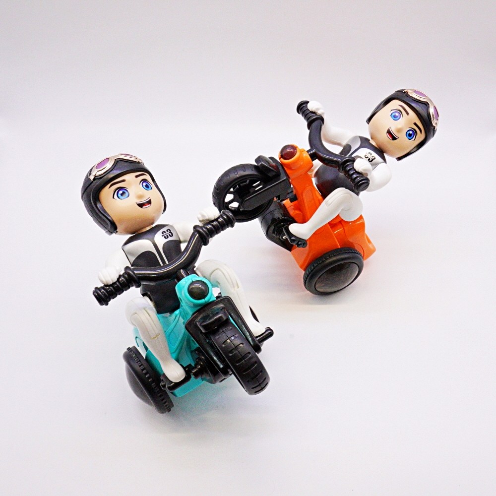 장난꾸러기 LED 오토바이 라이더 장난감 360도 회전하는 자전거, 민트 바이크, 1개 12,500원