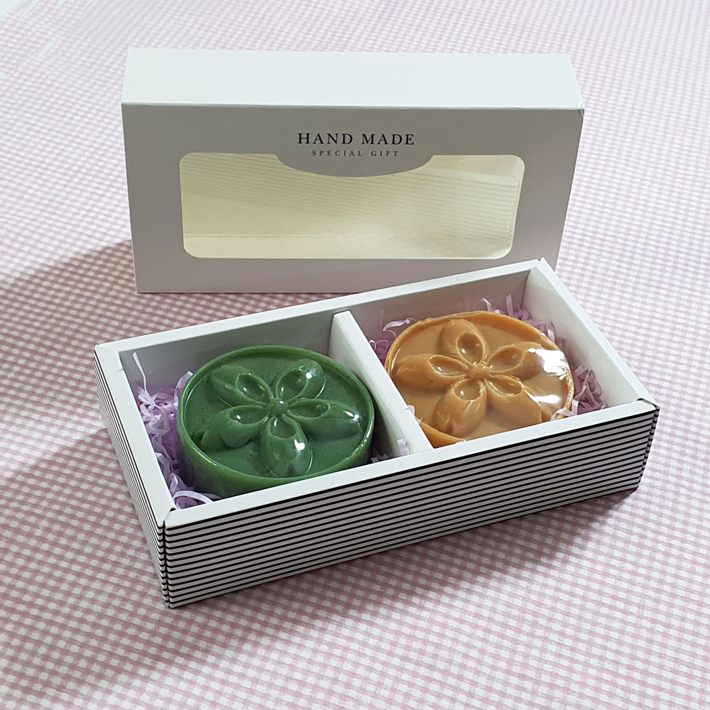 천연비누 2구 스트라이프  포장 박스 (5개) 6,000원