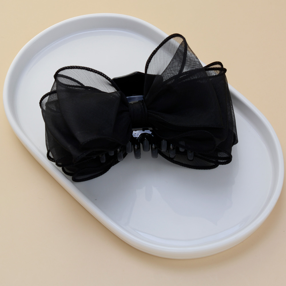 핸날 쉬폰 리본 올림머리 집게핀 중사이즈 12,900원