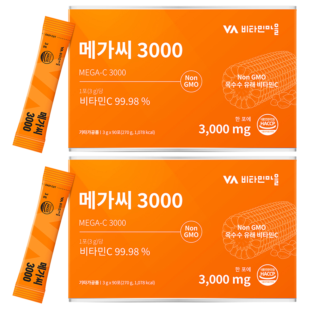비타민마을 메가씨 3000 비타민C 분말 스틱, 270g, 2개 29,900원