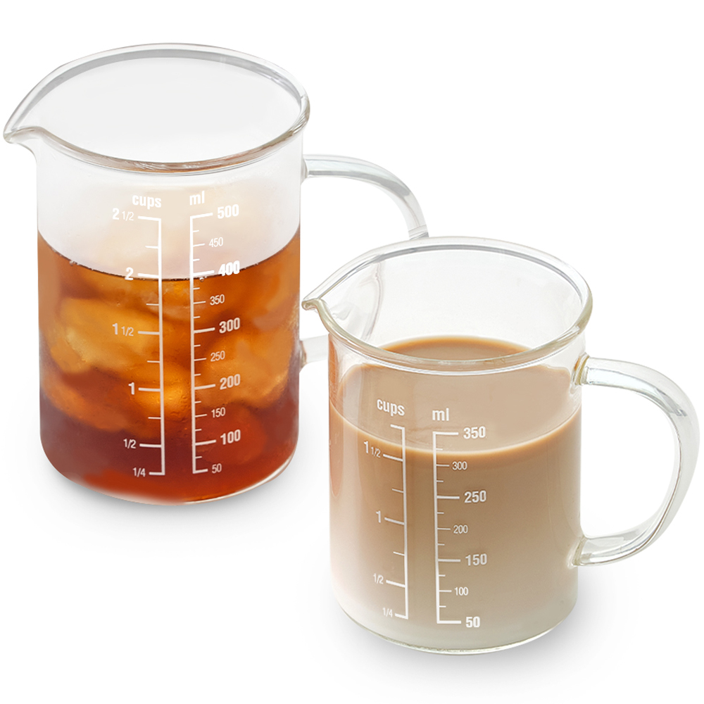 리본제이 유리 비커 계량컵 350ml + 500ml 세트 10,030원