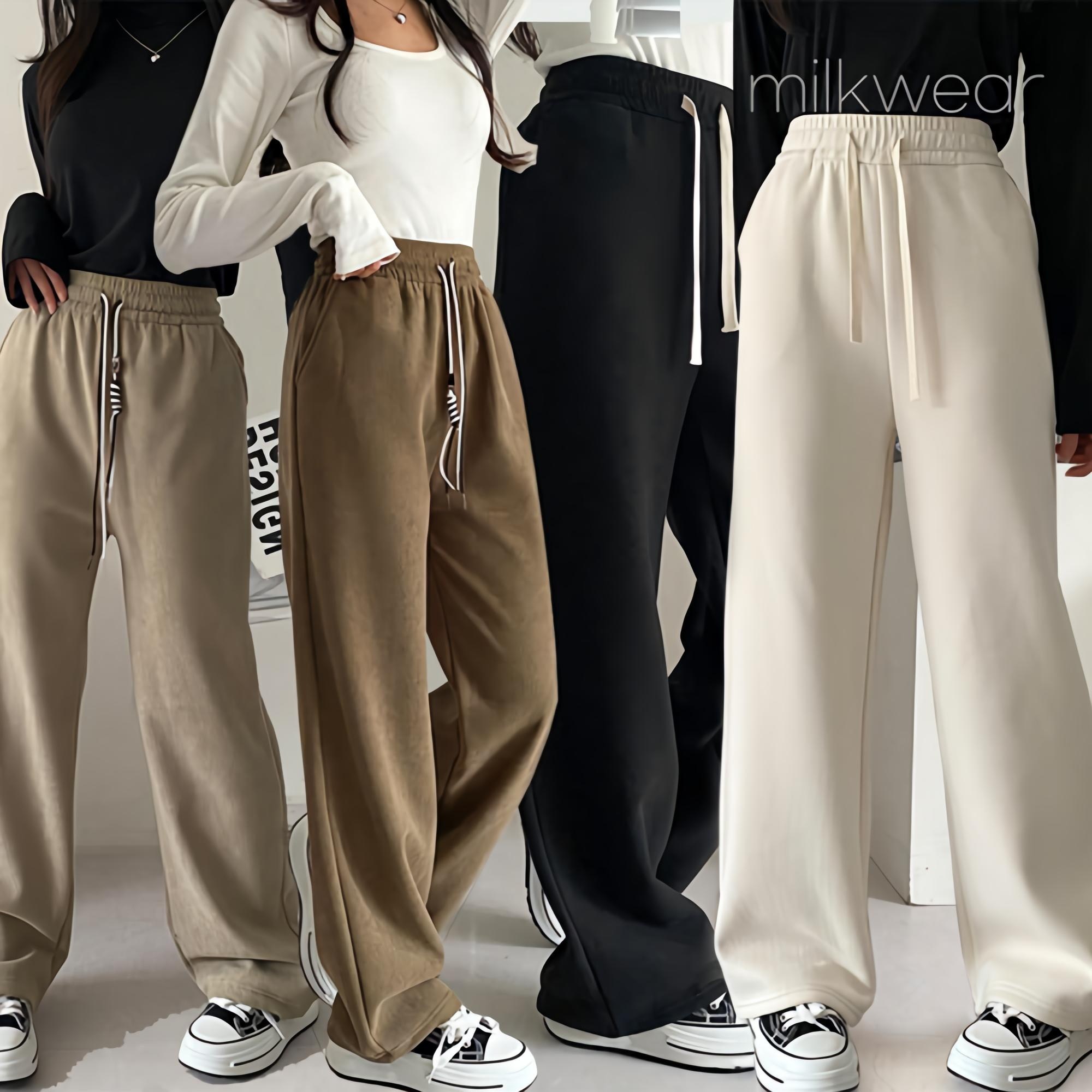 [써보니조트라] 여성 코듀로이 와이드 기모팬츠 골덴 일자 기모바지 밴딩팬츠 겨울 21,900원