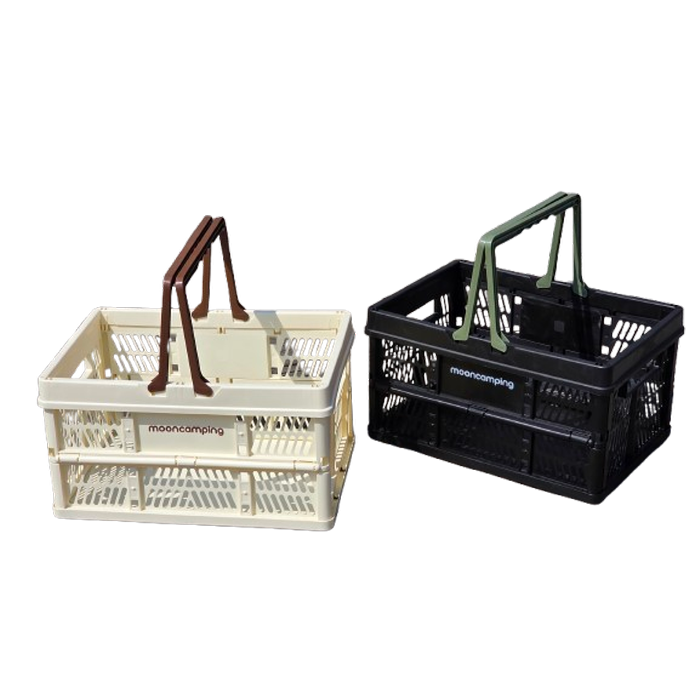 문고리닷컴 문캠핑 접이식 폴딩 바스켓 32리터 라지 대 사이즈, 1개, 아이보리(손잡이 브라운) 9,530원