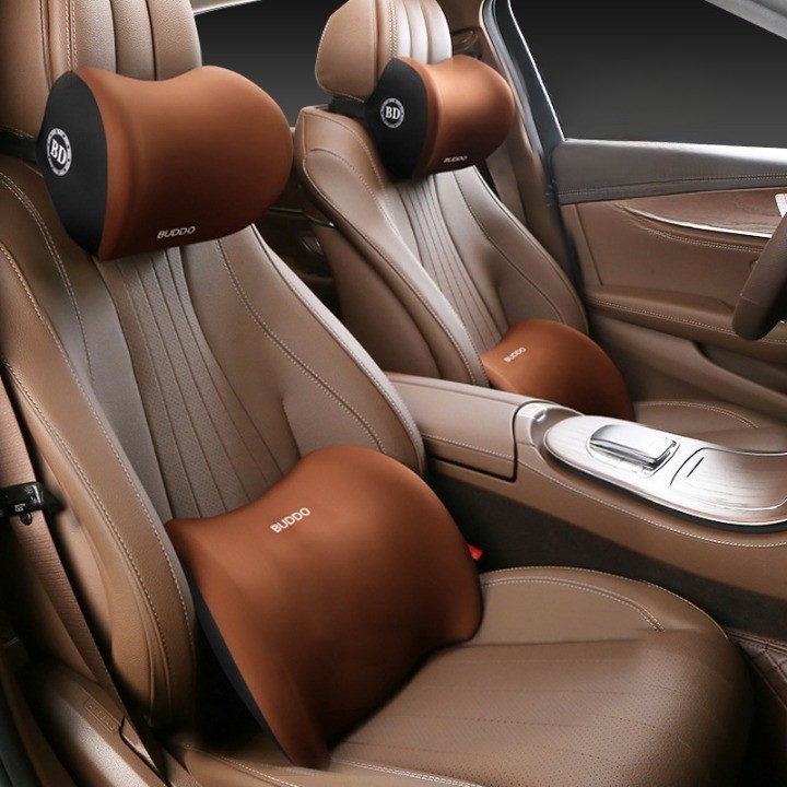 보담다 차량용 메모리폼 목쿠션 허리쿠션 세트, 브라운, 1세트 21,490원