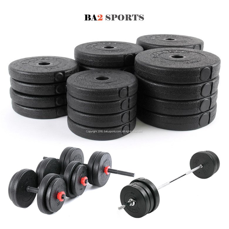 조립식 PVC 바벨 원판 1KG-10KG 경량 아령 덤벨 역기 봉 바벨 바, 3kg, 2개, 블랙 11,500원