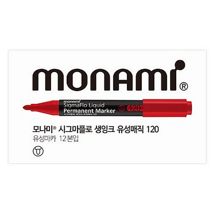 모나미 시그마플로 생잉크 유성매직 120 둥근닙 24,960원