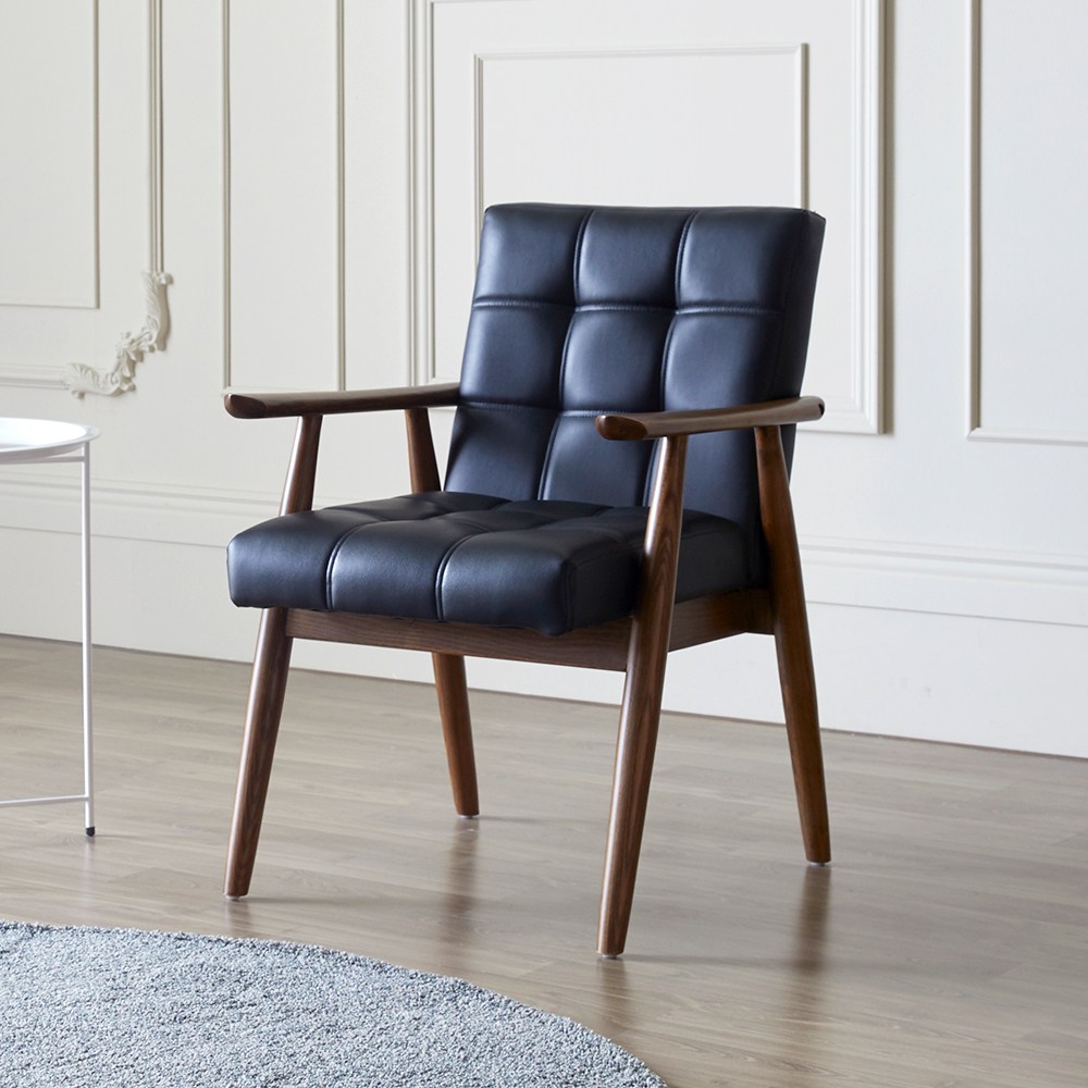 카페 암 체어 1인용 인테리어 디자인 의자 소파 카페, 블랙 pu 119,000원