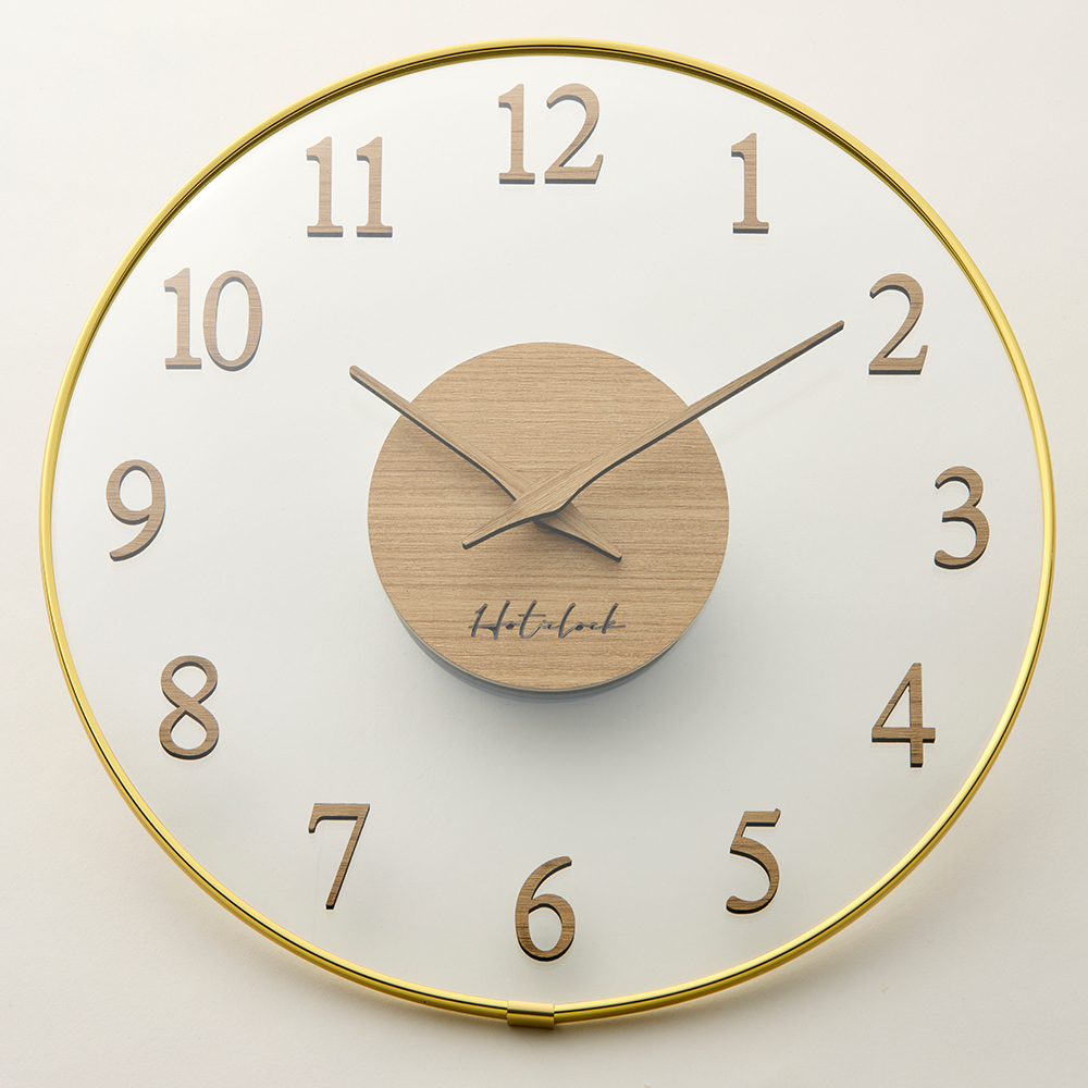 에이치씨클락 컨벡스 유리 무소음 벽걸이 벽시계 30cm B타입, Natural wood 39,900원