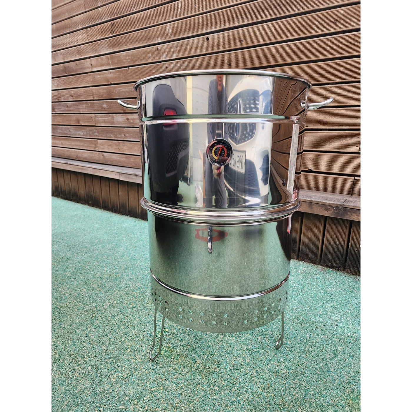 네스트 항아리 바베큐 화로 온도계 고기걸이 꼬치 석쇠 그릴 올인원 캠핑 대형 스테인레스 접이식 스탠드형 130,000원