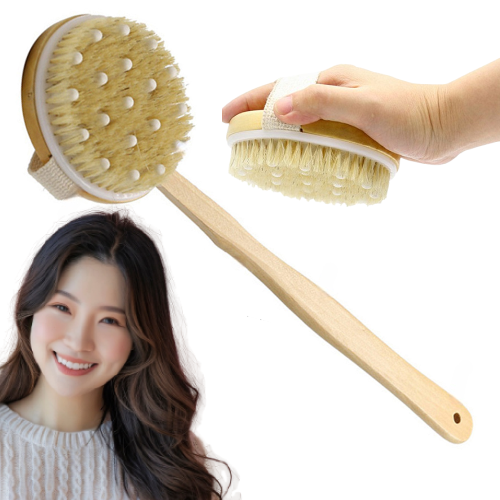 무지스 분리형 천연 돈모 등 바디 브러쉬, 우드, 1개, 1개입 6,900원