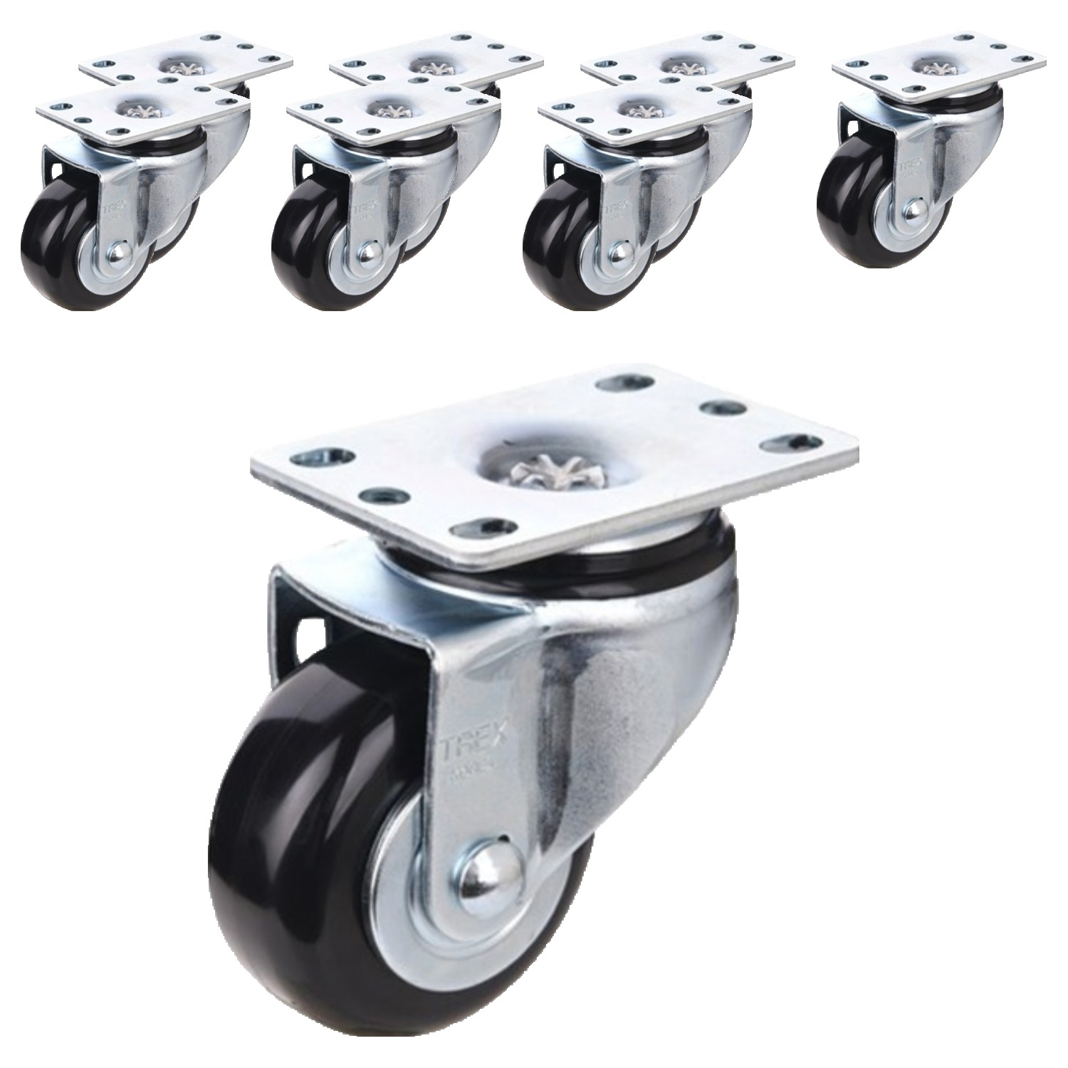 티렉스캐스터 회전 캐스터 바퀴 104 x 64 x 95 mm 우레탄 BLACK P503S-2 DB 43,600원