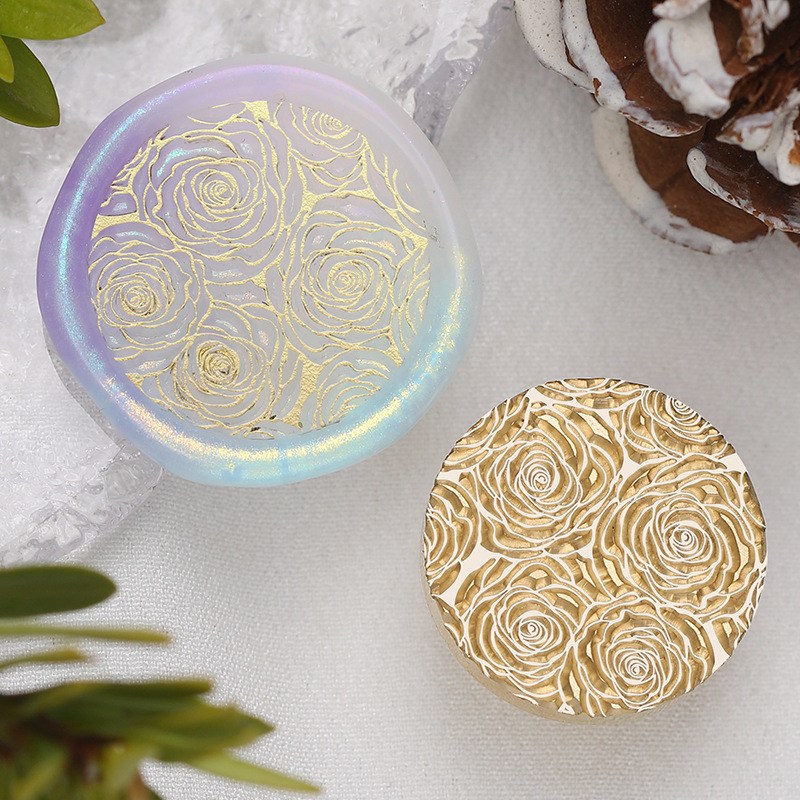 실링왁스 인장 벌집 타일 퍼즐 장미 큐브 스탬프 물결 무늬 테마 5,500원