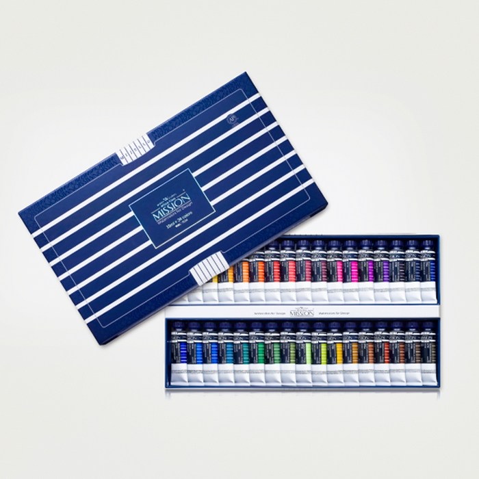 미젤로 미션 화이트 수채화물감세트 15ml 34색 125,330원