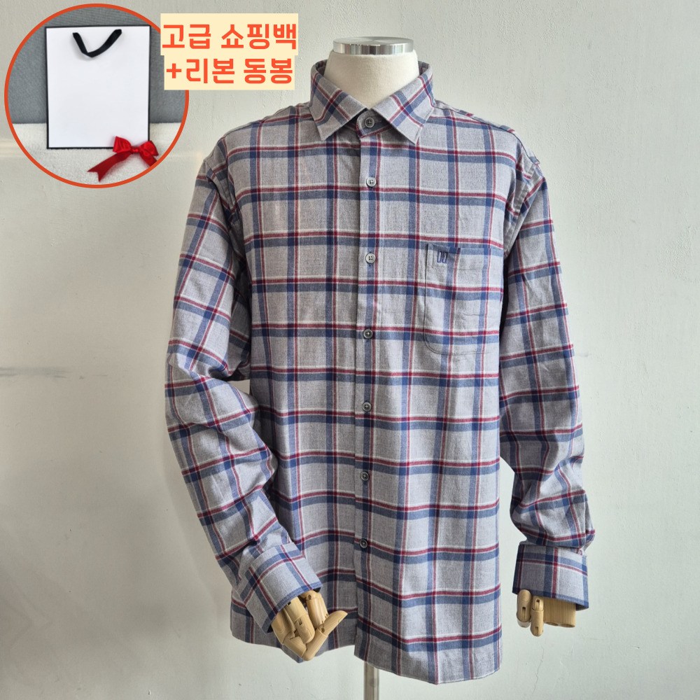 [매장 정품] 닥스 DAKS 남성용 면 백프로 긴팔 기모 체크셔츠 가을겨울 남방 선물 포장제 동봉 선물용 65,800원