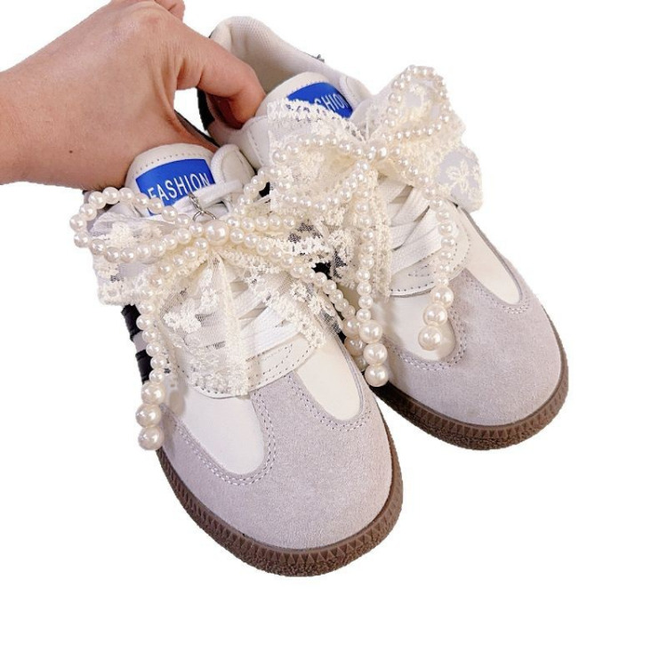 프롬도로시 진주 쉬폰 레이스 리본 운동화 장식 세트 12,400원