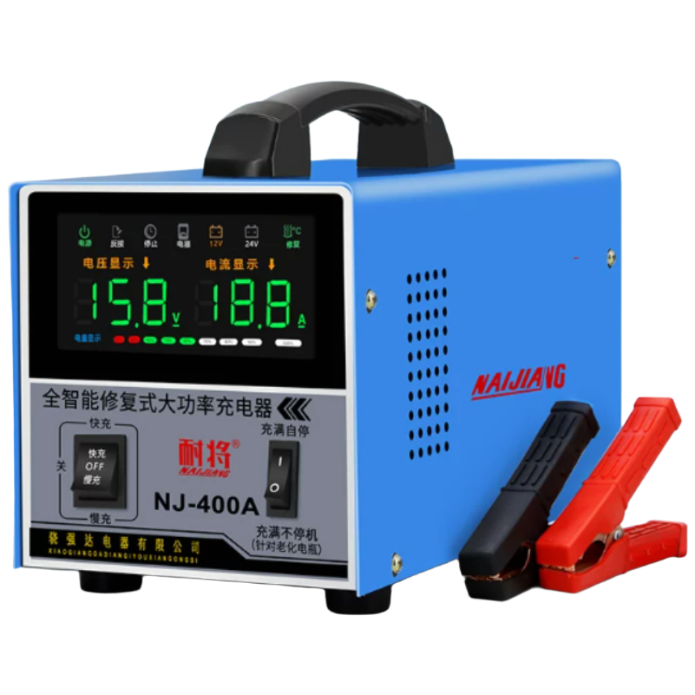 독일산 12V 24V 자동차 배터리 충전기 고속 스마트 고출력 리튬이온 충전지 전문 복원, 1개, 400A 자동충전정기 69,800원