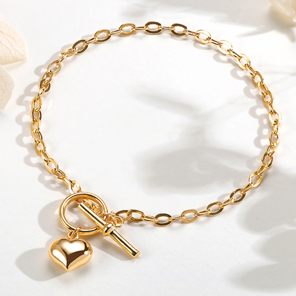 골드앤 14K 앤러브 토글체인 팔찌 토글바 하트 통통 할로우 체인 여자 팔찌 561,300원