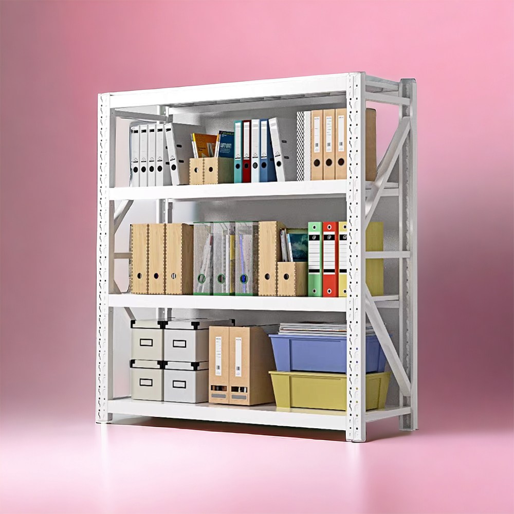 창고랙 경량랙 철제선반 3단 4단 5단 수납선반 조립식 다용도선반 선반렉 펜트리선반 4단앵글선반, 화이트, 1세트 163,400원