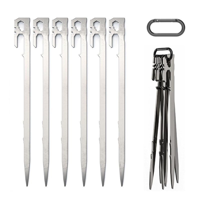 캠핑팩 28cm 6p 고강도 스테인레스 스틸 단조팩 타프팩, 1개 15,100원