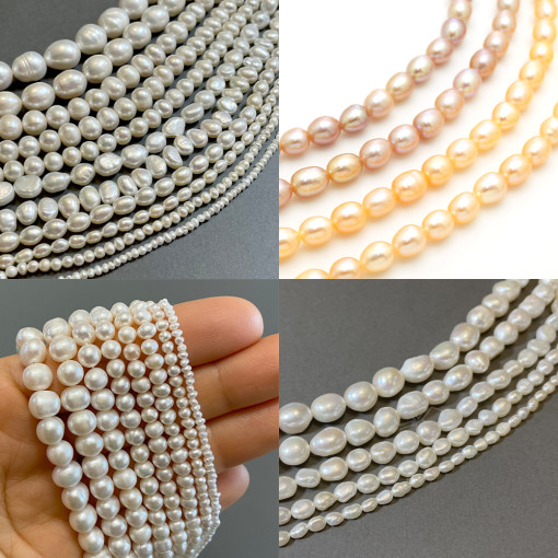 담수 진주 못난이 자연 천연 밥풀 진주 DIY 목걸이 팔찌 반지 만들기 18,000원