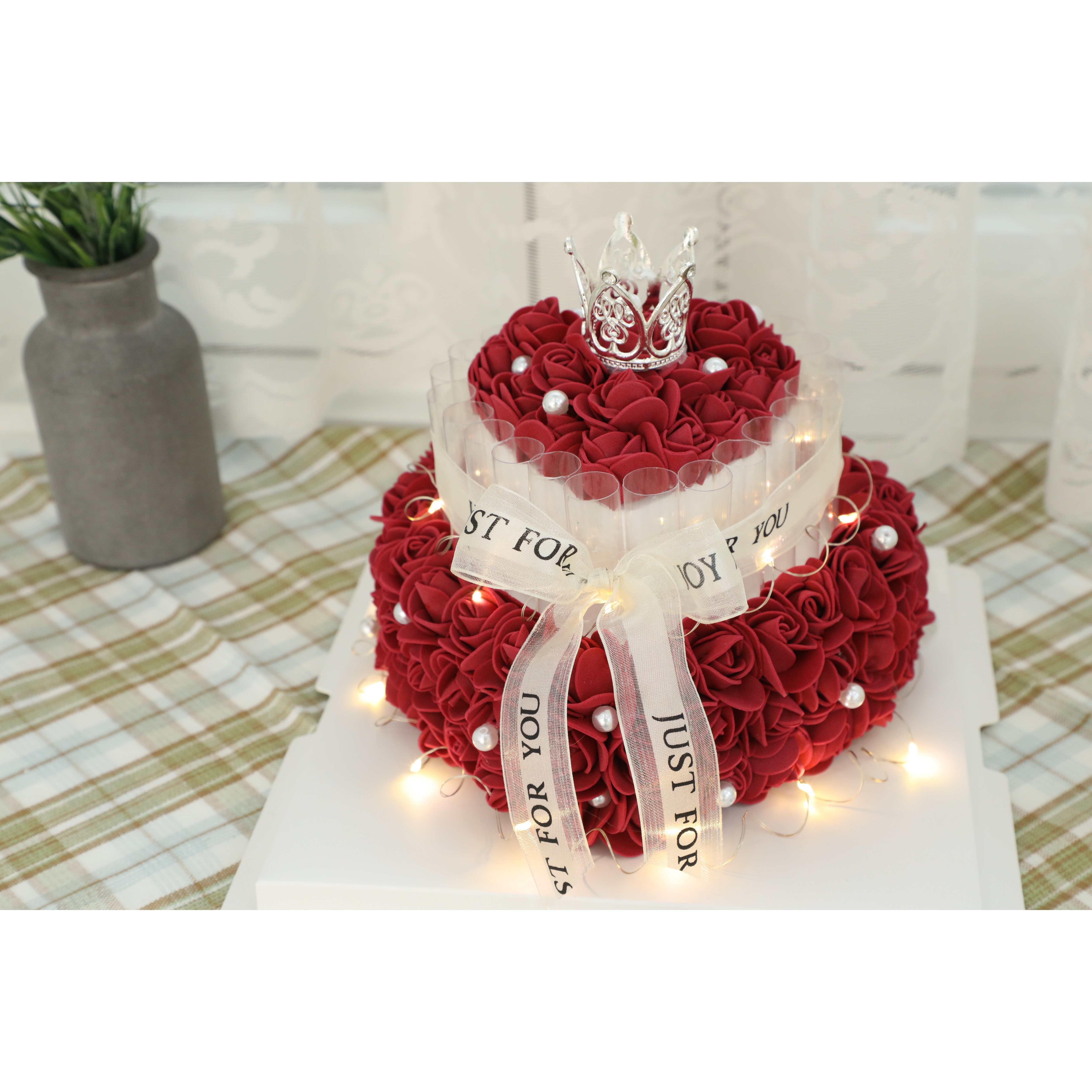 리프4, 돈케이크, 용돈케이크, 부모님 용돈 박스, 이벤트용2단 용돈박스, 티아라로즈케이크, 버건디 38,500원