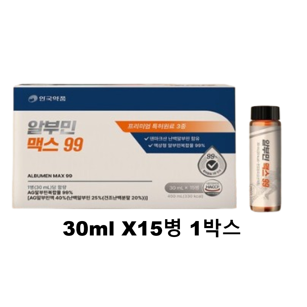 안국약품 마시는 알부민 맥스 99 프리미엄 MAX 특허원료 3종, 1개, 30ml 41,800원