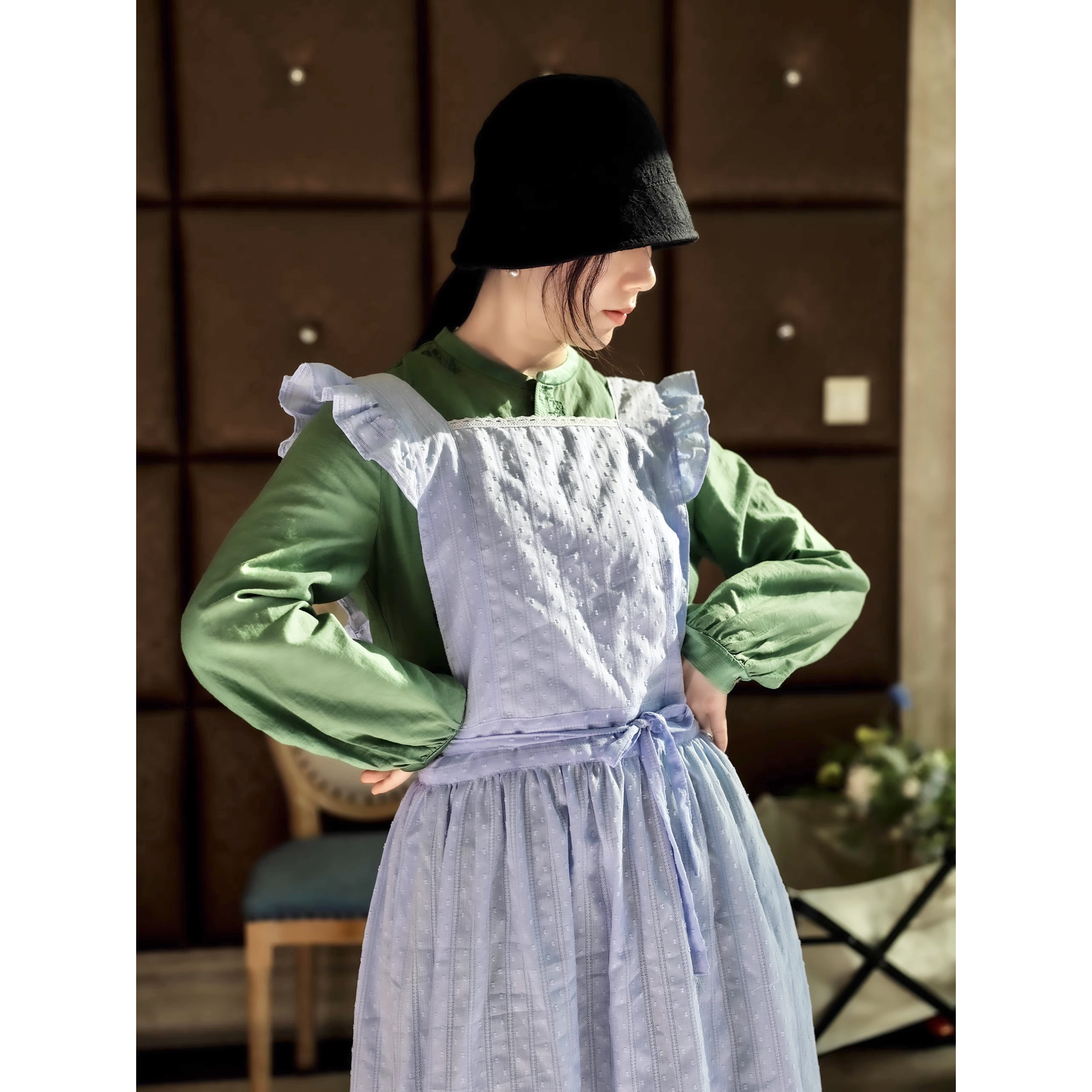 잔느홈 프리미엄 코튼 구름 앞치마 주방 카페 집들이 선물용, 1개, 스카이블루 34,900원