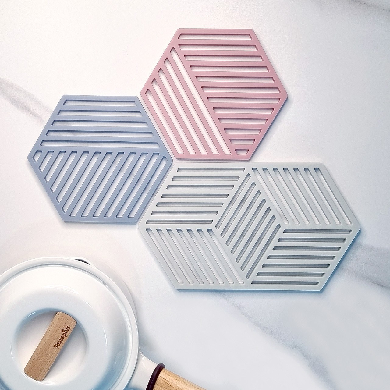 엘라다이닝 국내제작 두께감있는 실리콘 냄비받침, 1개, 대형_그레이 12,900원