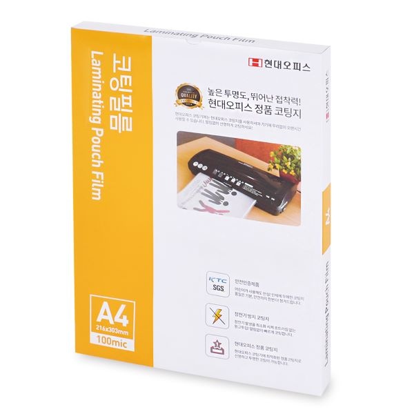 코팅지 [100mic A4/100매 1박스] (216*303mm) 코팅필름 정전기방지, 1개, 백색 12,500원