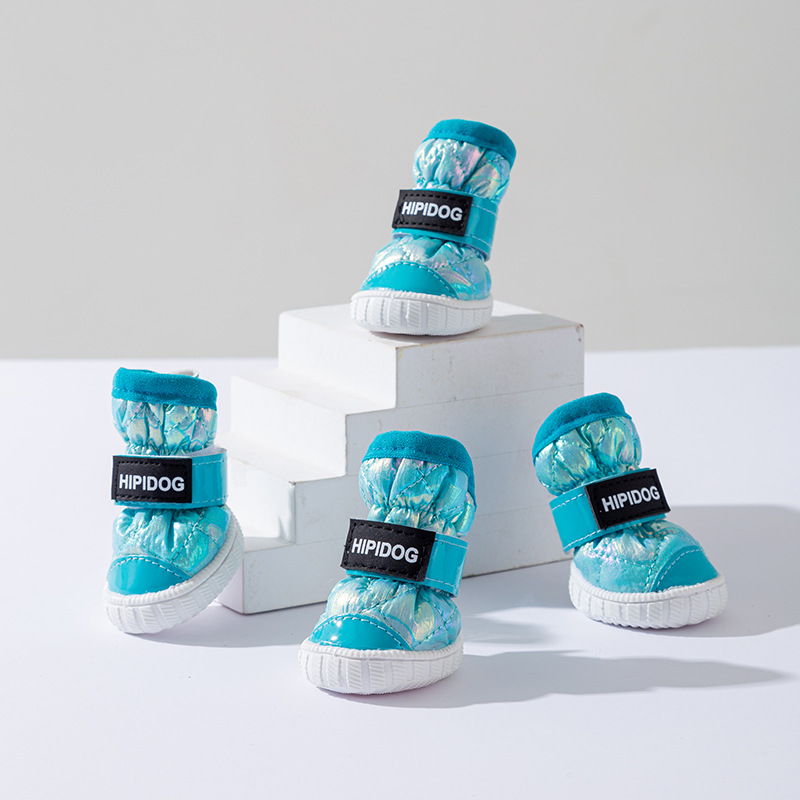 겨울용 두꺼운 기모 보온 반려견 스노우부츠 그라데이션 디자인 중소형견 방한 미끄럼 방지 외출용 발커버 4pcs 52,100원