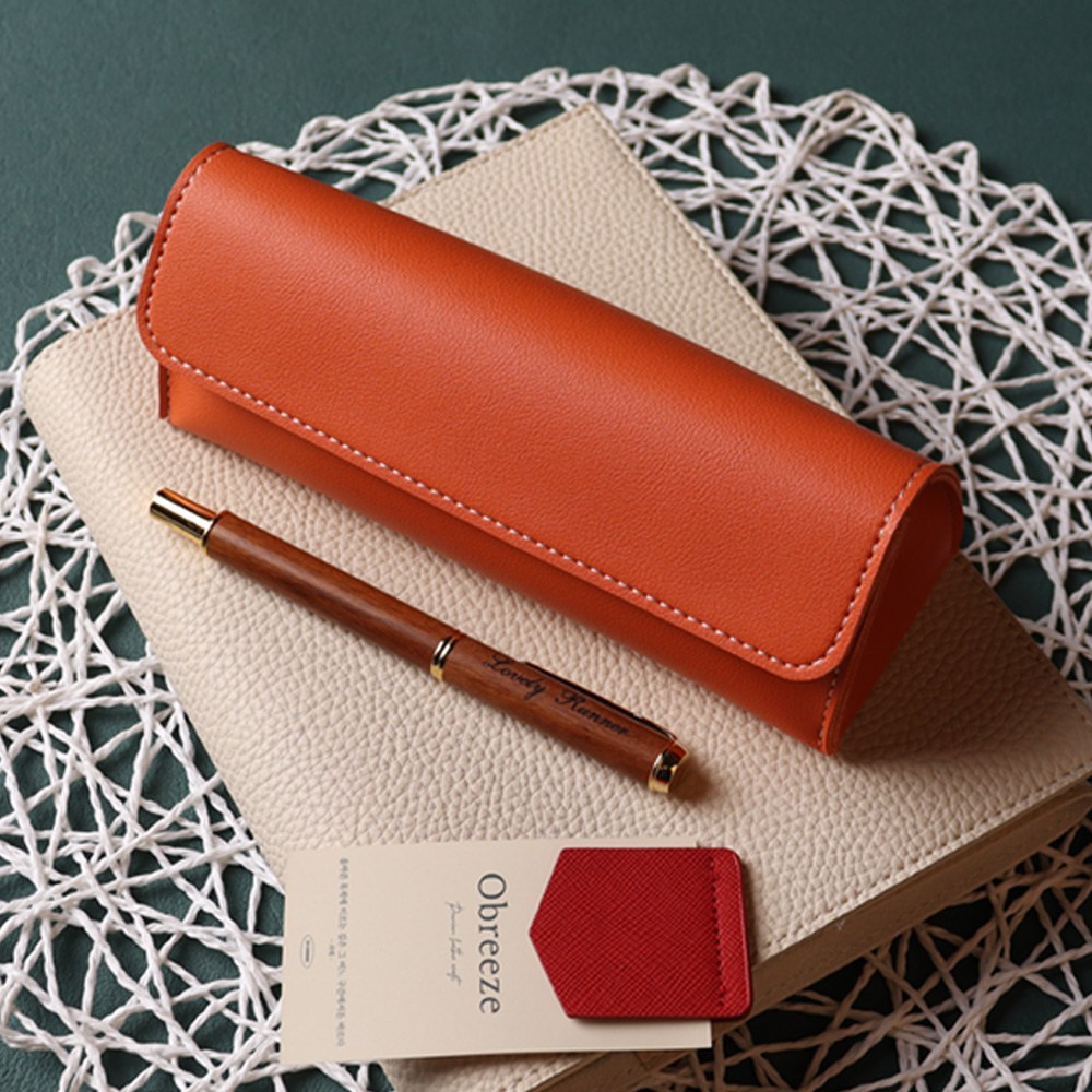 오브리즈 대용량 펜파우치 공방가죽 삼각필통, 현재가 12,800원