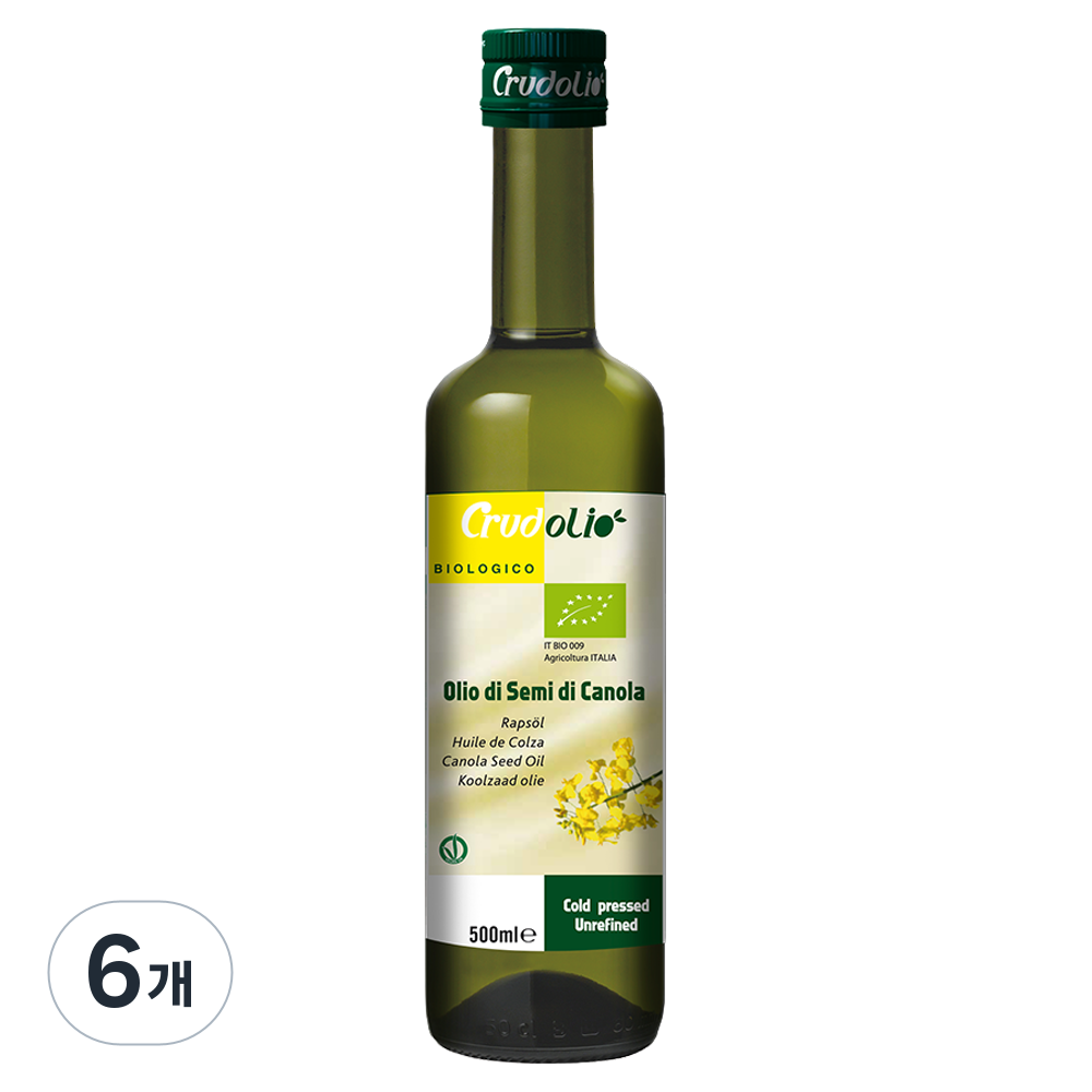 크루드올리오 유기농 카놀라유, 500ml, 6개 52,990원