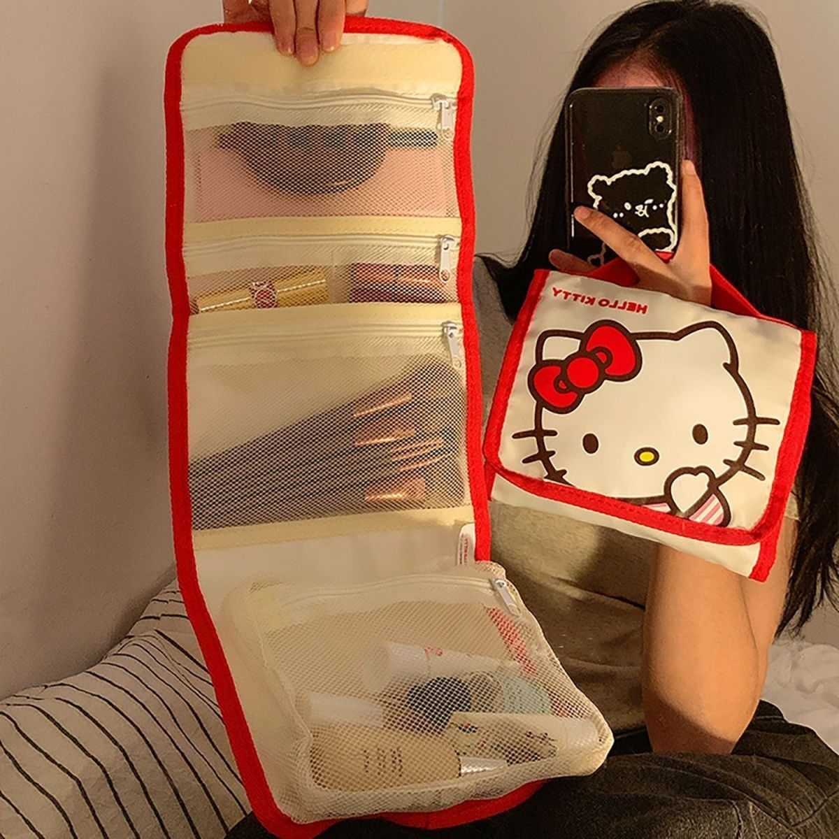 FATTYS 헬로키티 접이식 대용량 파우치 13,900원