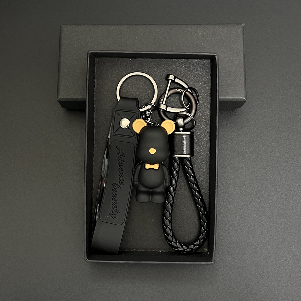 다은랜드 귀여운 곰돌이 키링 베어 열쇠고리 차키링 스트랩형 키홀더, 블랙, 1개 8,200원