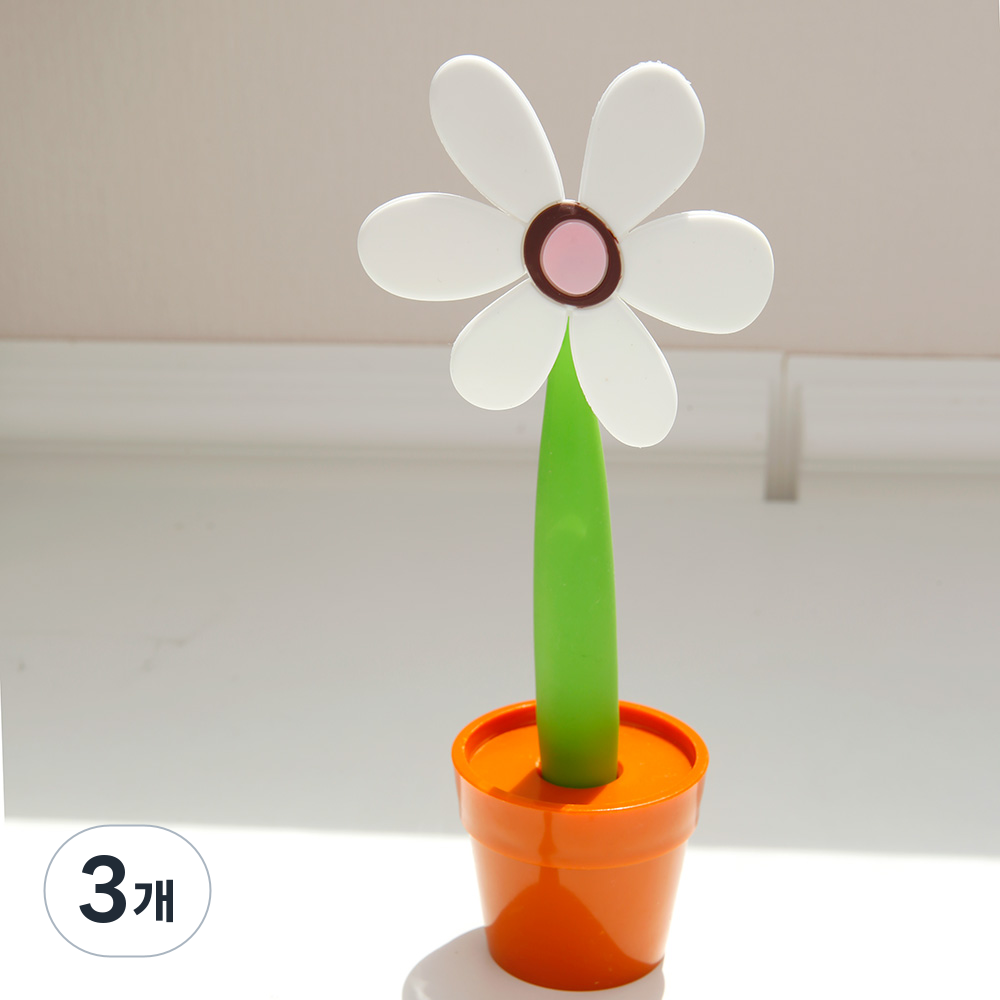 일호장신구 화사한 컬러 플라워 화분 볼펜 문구 팬시 필기류 귀여운 꽃 인테리어 소품 26,730원