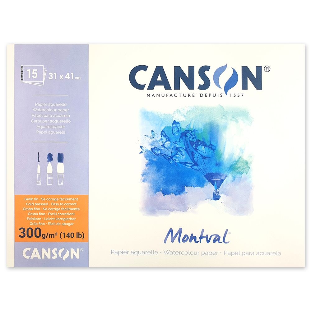 [캔손] 몽발 수채화 스케치북 5절 31x41 15매 300g 1면제본 수채 패드 17,500원