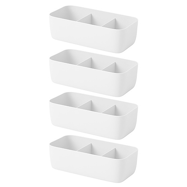 블럭마트 플라스틱 속옷 서랍 정리함 3칸, 화이트, 4개 11,180원