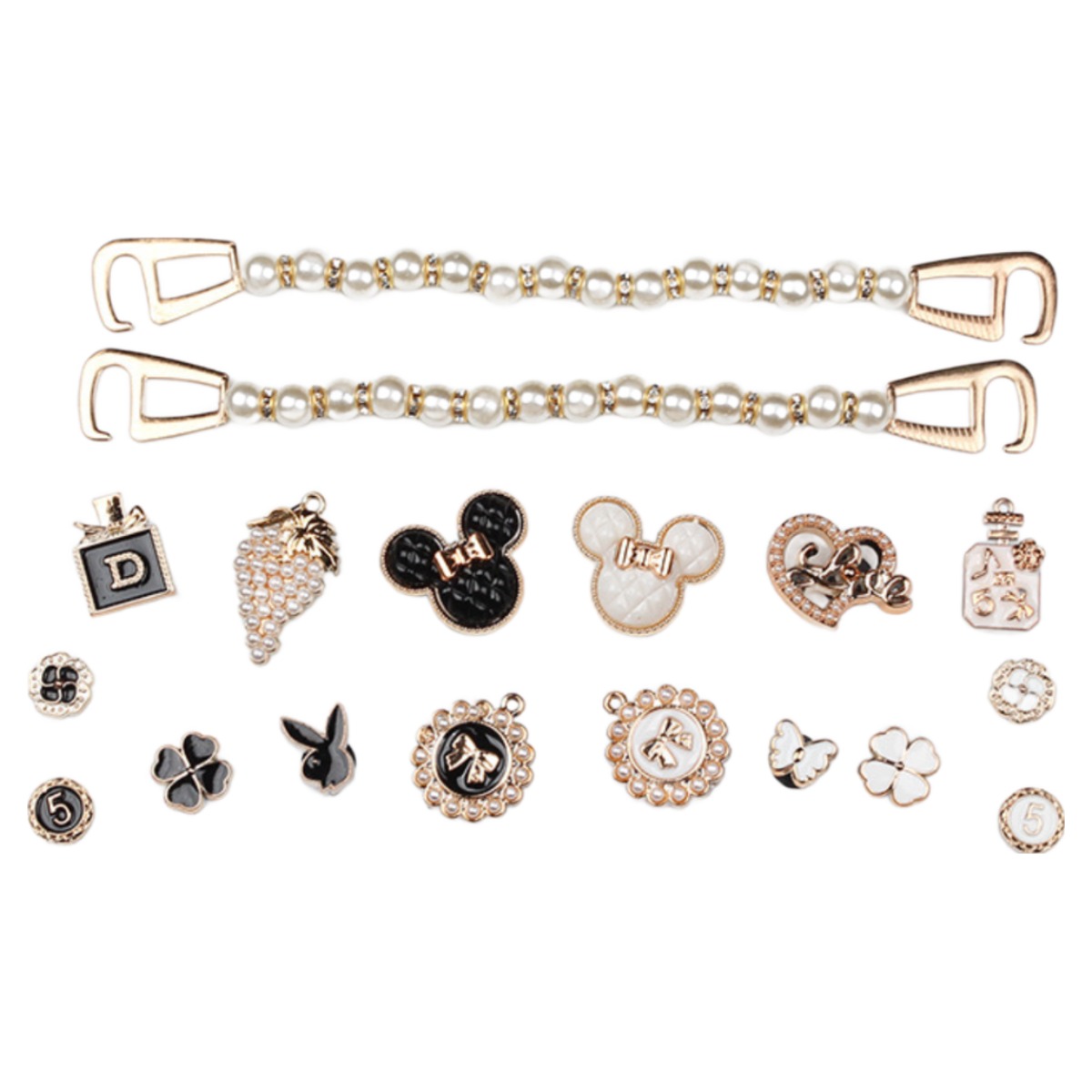 프롬도로시 럭셔리 보석파츠 진주체인 신발장식 슈즈악세사리 18종 세트 13,700원