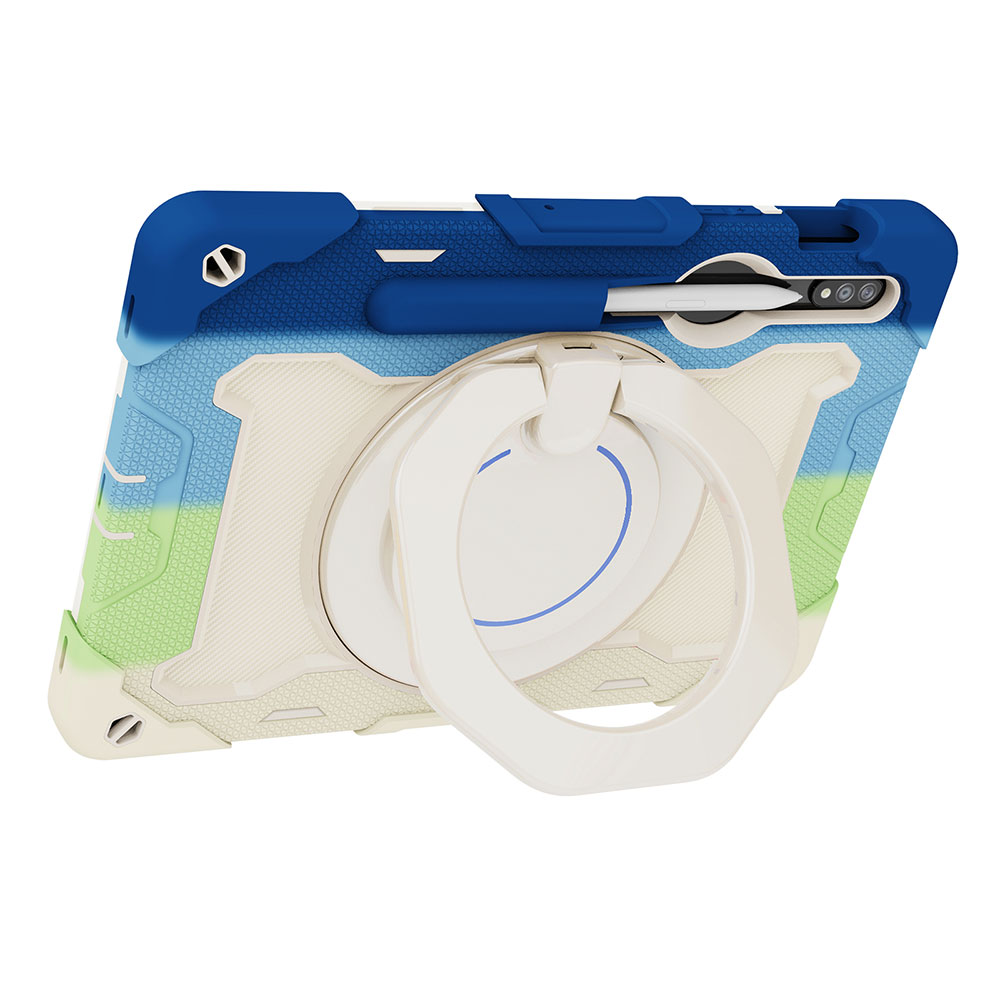 하푼 스탠드 회전 거치 핸들 펜수납 스트랩 케이스, 1개, 레인보우-블루 27,800원